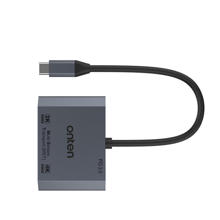 Onten M205 3 in 1 Type-C to HDMI+VGA+PD Fast Charge Video Converter (Grey) - Adapter by Onten | Online Shopping South Africa | PMC Jewellery | Buy Now Pay Later Mobicred