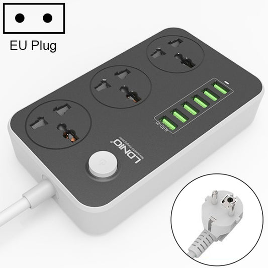 LDNIO SC3604 6 x USB Ports Multi-function Travel Home Office Socket, Cable Length: 2m, EU Plug - Extension Socket by LDNIO | Online Shopping South Africa | PMC Jewellery | Buy Now Pay Later Mobicred