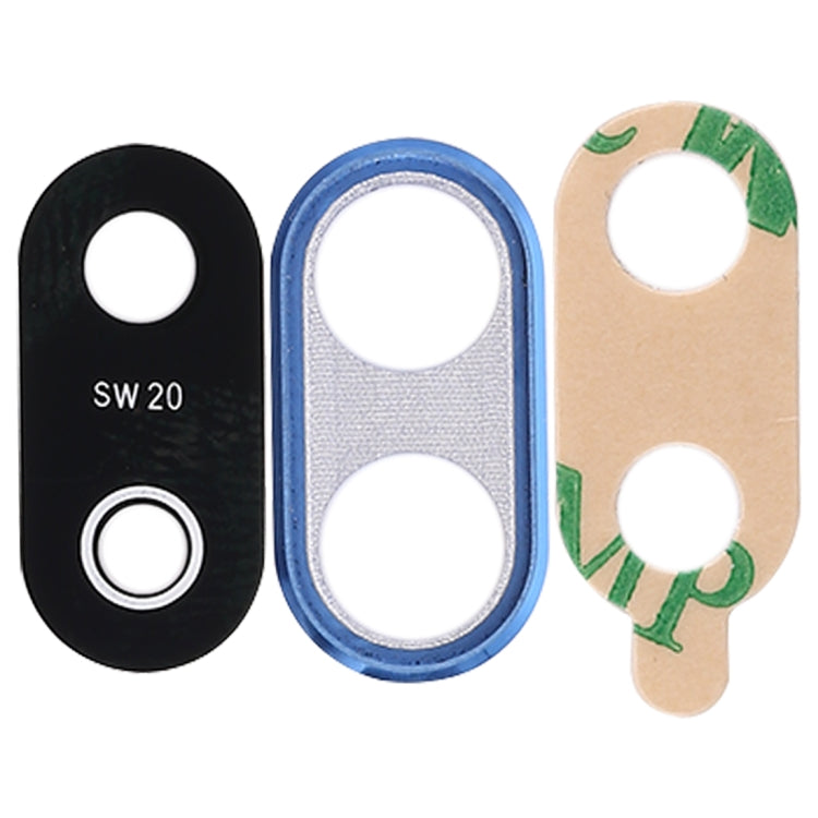 For Huawei P20 Lite 10pcs Back Camera Bezel with Lens Cover & Adhesive (Blue) - Camera by PMC Jewellery | Online Shopping South Africa | PMC Jewellery