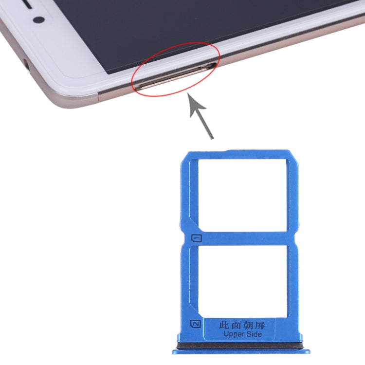 For Vivo X9 2 x SIM Card Tray (Blue) - Card Socket by PMc TechLife | Online Shopping South Africa | PMc TechLife | Buy Now Pay Later Mobicred