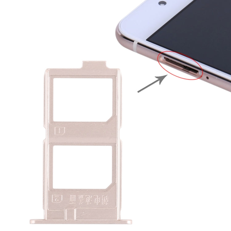 For Vivo X7 Plus 2 x SIM Card Tray (Gold) - Card Socket by PMc TechLife | Online Shopping South Africa | PMc TechLife | Buy Now Pay Later Mobicred