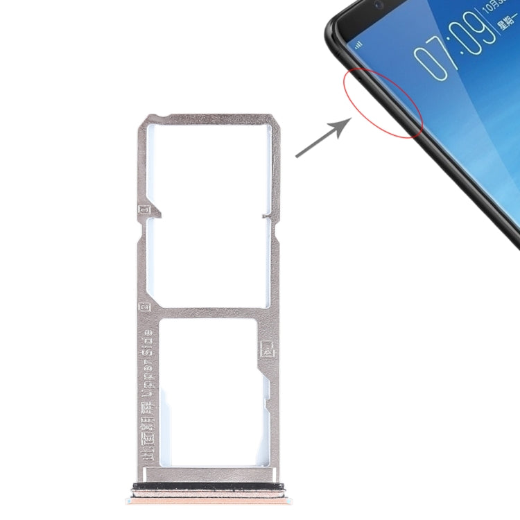 For Vivo Y75 2 x SIM Card Tray + Micro SD Card Tray (Gold) - Card Socket by PMc TechLife | Online Shopping South Africa | PMc TechLife | Buy Now Pay Later Mobicred