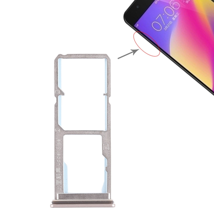 For Vivo Y69 2 x SIM Card Tray + Micro SD Card Tray (Gold) - Card Socket by PMc TechLife | Online Shopping South Africa | PMc TechLife | Buy Now Pay Later Mobicred
