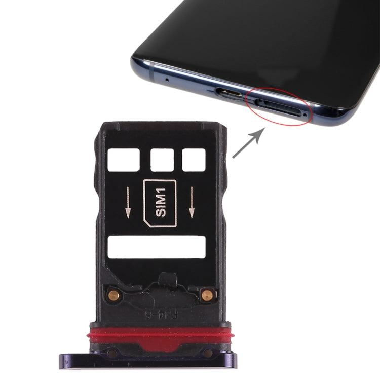 2 x SIM Card Tray for Huawei Mate 20 Pro (Purple) - Card Socket by PMC Jewellery | Online Shopping South Africa | PMC Jewellery