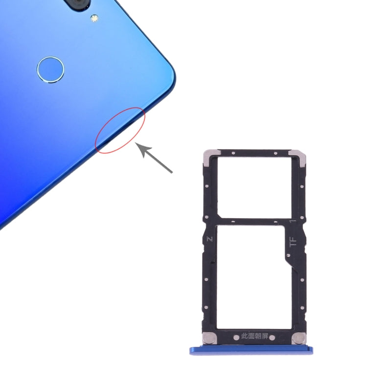SIM Card Tray + SIM Card / Micro SD Card for Xiaomi Mi 8 Lite(Blue) - Card Tray by PMc TechLife | Online Shopping South Africa | PMc TechLife | Buy Now Pay Later Mobicred