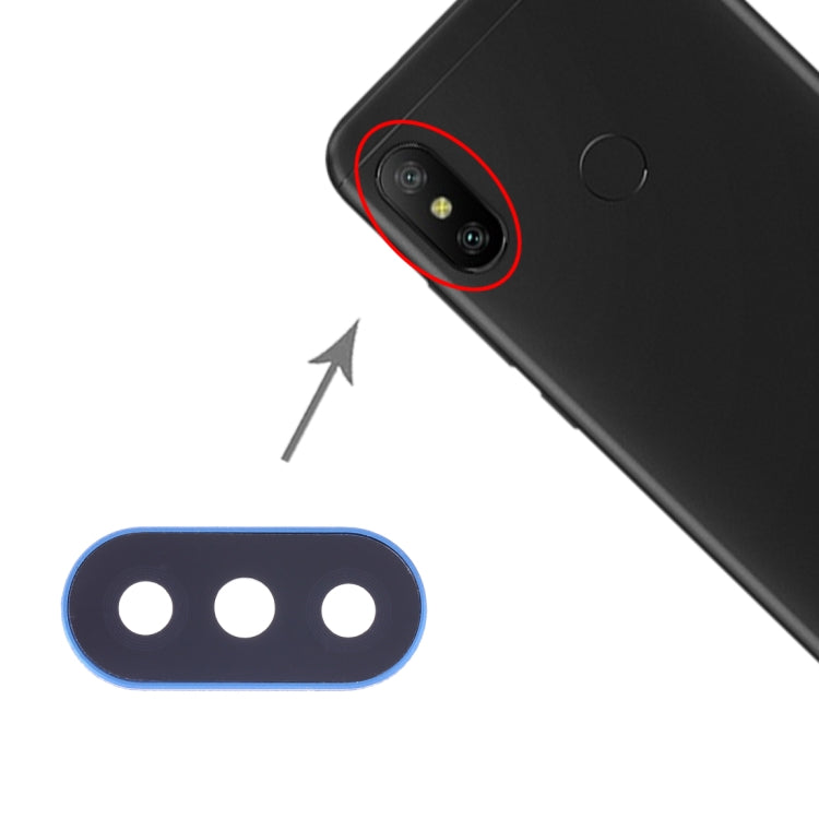 10 PCS Camera Lens Cover for Xiaomi Redmi 6 Pro / MI A2 Lite(Blue) - Camera by PMc TechLife | Online Shopping South Africa | PMc TechLife | Buy Now Pay Later Mobicred