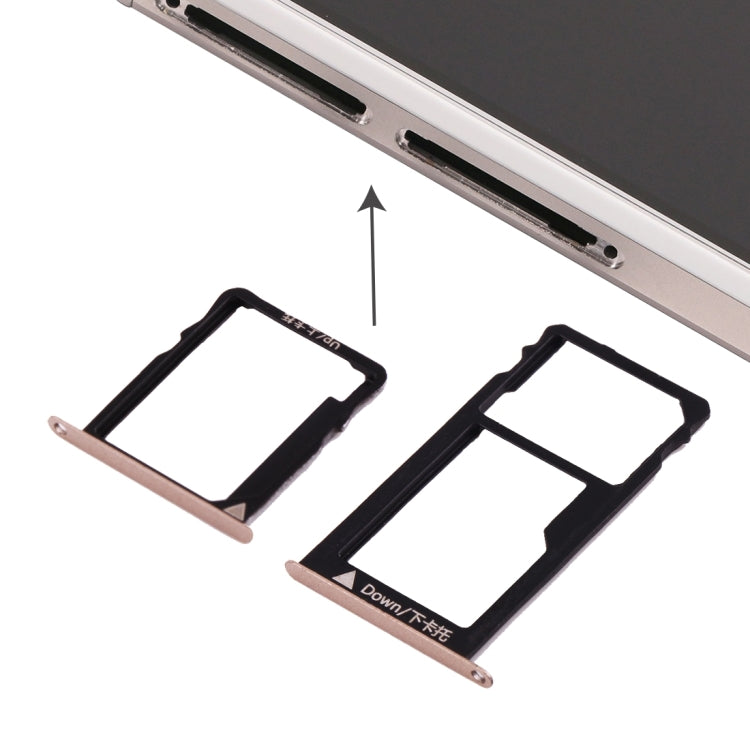 For Huawei Honor 5X / GR5 Micro SIM Card Tray + Nano SIM & Micro SD Card Tray(Gold) - Card Socket by PMc TechLife | Online Shopping South Africa | PMc TechLife | Buy Now Pay Later Mobicred