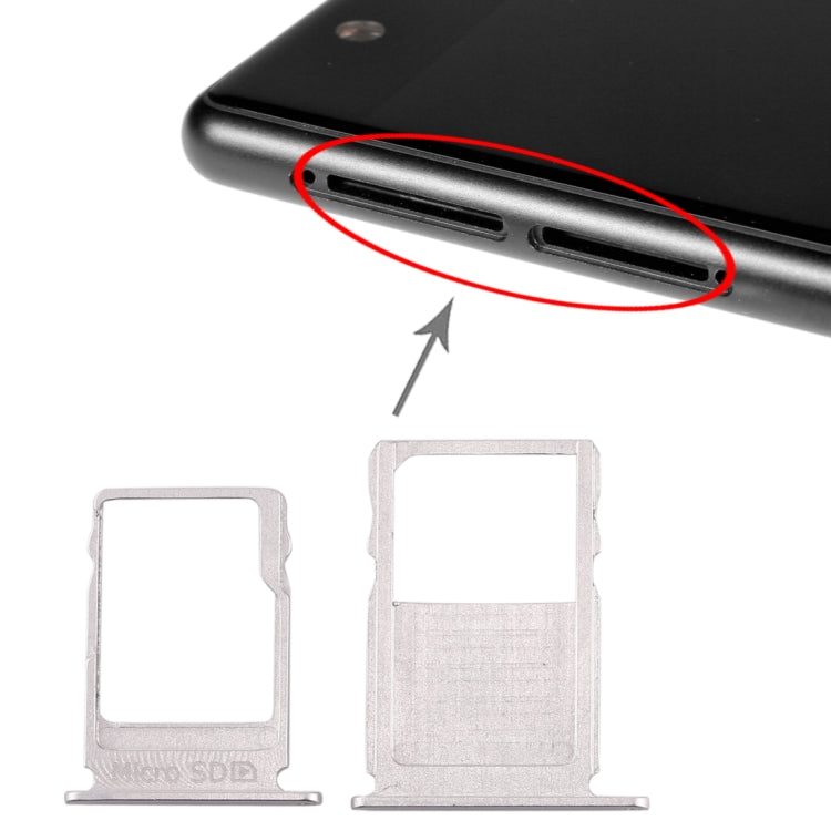 SIM Card Tray + Micro SD Card Tray for Nokia  3 TA-1020 TA-1028 TA-1032 TA-1038(Silver) - Card Tray by PMc TechLife | Online Shopping South Africa | PMc TechLife | Buy Now Pay Later Mobicred