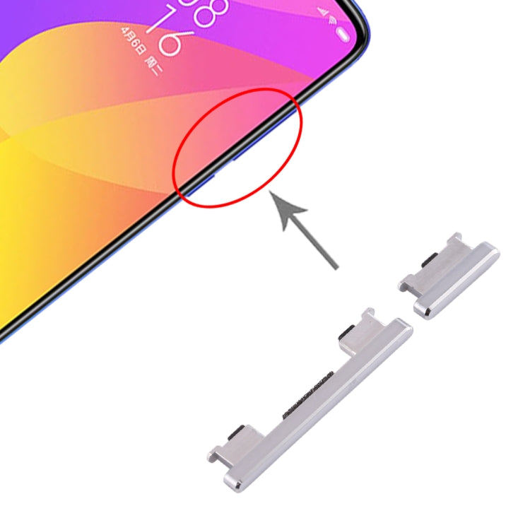 Side Keys for Xiaomi Mi CC9(Silver) - Home key & Side Key by PMc TechLife | Online Shopping South Africa | PMc TechLife | Buy Now Pay Later Mobicred