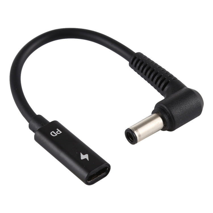 DP 6.0 x 0.6mm to Type-C Female Power Adapter Charger Cable (Black) - Universal Power Adapter by PMC Jewellery | Online Shopping South Africa | PMC Jewellery | Buy Now Pay Later Mobicred