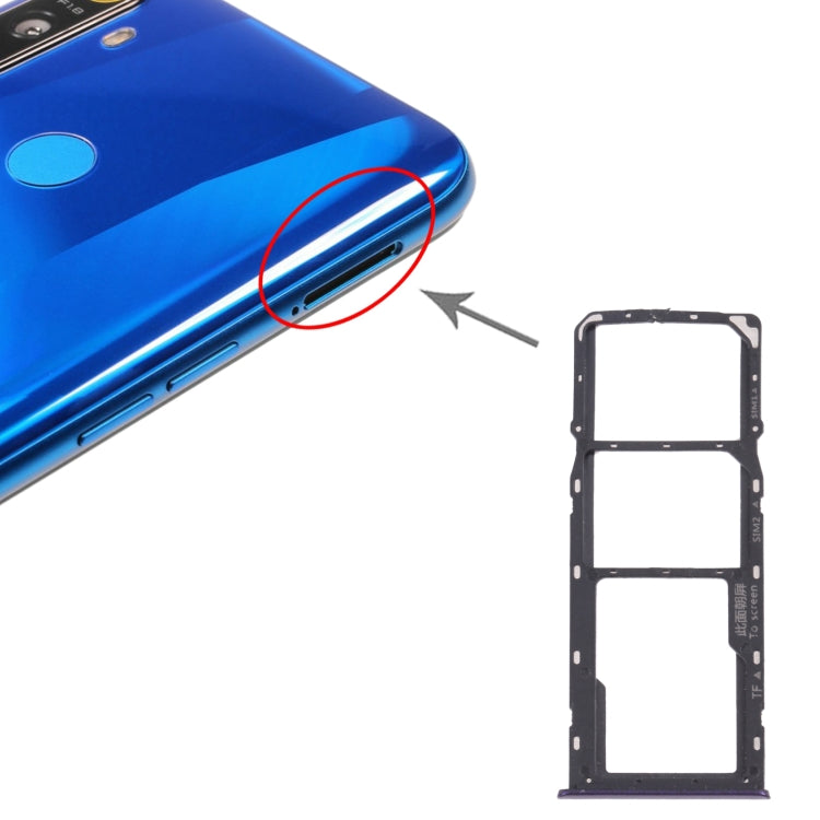 For OPPO Realme 5  SIM Card Tray + SIM Card Tray + Micro SD Card Tray (Purple) - free shipping - PMC TechLife - Order now!