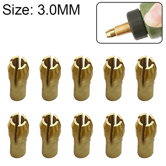 10 PCS Three-claw Copper Clamp Nut for Electric Mill Fittings，Bore diameter: 3.0mm - Hex Key & Spanner by PMC Jewellery | Online Shopping South Africa | PMC Jewellery | Buy Now Pay Later Mobicred