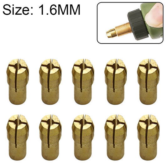 10 PCS Three-claw Copper Clamp Nut for Electric Mill Fittings，Bore diameter: 1.6mm - Hex Key & Spanner by PMC Jewellery | Online Shopping South Africa | PMC Jewellery | Buy Now Pay Later Mobicred