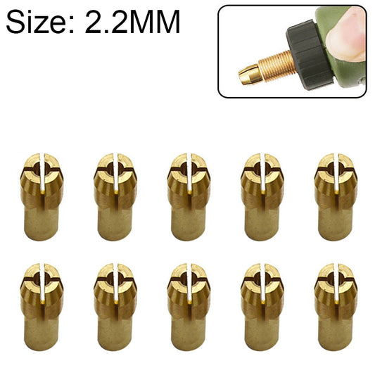 10 PCS Three-claw Copper Clamp Nut for Electric Mill Fittings，Bore diameter: 2.2mm - Hex Key & Spanner by PMC Jewellery | Online Shopping South Africa | PMC Jewellery | Buy Now Pay Later Mobicred