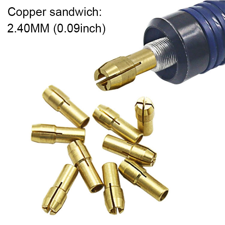 10 PCS Three-claw Copper Clamp Nut for Electric Mill Fittings���Bore diameter: 2.4mm - Hex Key & Spanner by PMC TechLife | Online Shopping South Africa | PMC TechLife | Buy Now Pay Later Mobicred