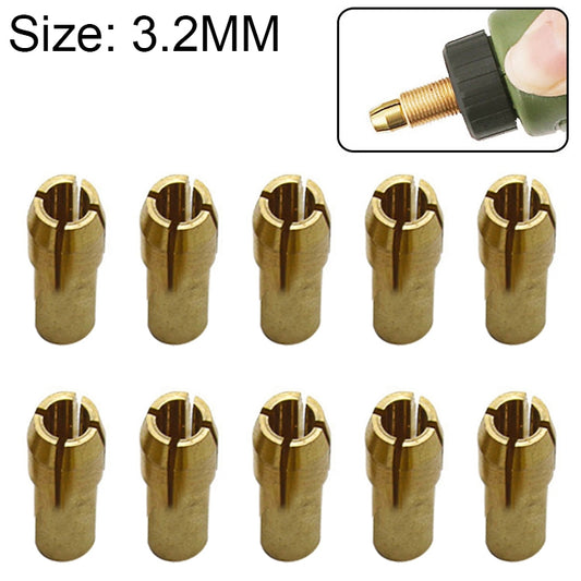 10 PCS Three-claw Copper Clamp Nut for Electric Mill Fittings，Bore diameter: 3.2mm - Hex Key & Spanner by PMC Jewellery | Online Shopping South Africa | PMC Jewellery | Buy Now Pay Later Mobicred