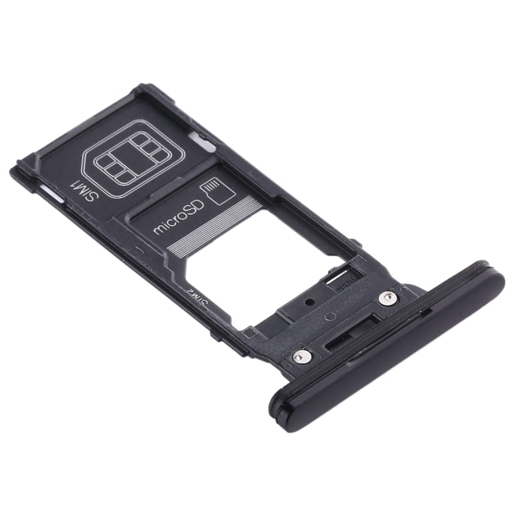 SIM Card Tray + SIM Card Tray + Micro SD Card Tray for Sony Xperia XZ2(Black) - Card Tray by PMC Jewellery | Online Shopping South Africa | PMC Jewellery | Buy Now Pay Later Mobicred
