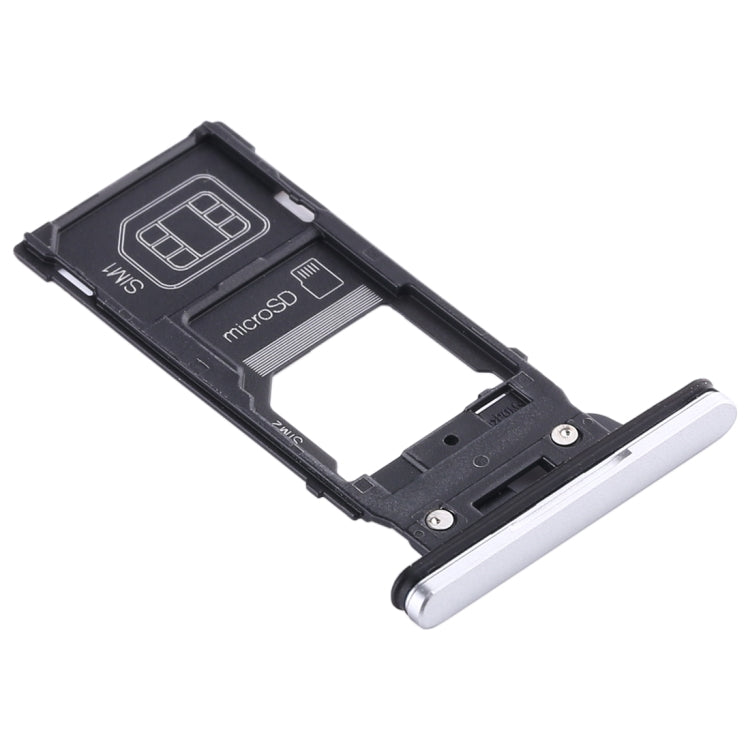 SIM Card Tray + SIM Card Tray + Micro SD Card Tray for Sony Xperia XZ2(Silver) - Card Tray by PMC TechLife | Online Shopping South Africa | PMC TechLife | Buy Now Pay Later Mobicred