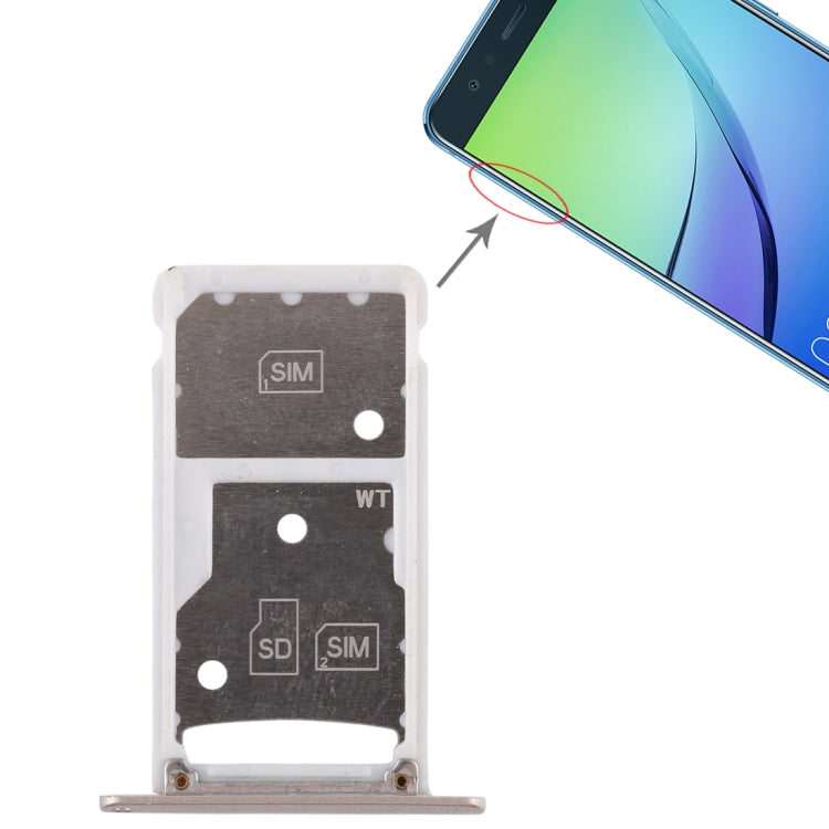 2 SIM Card Tray / Micro SD Card Tray for Huawei Enjoy 6 / AL00(Gold) - Card Socket by PMc TechLife | Online Shopping South Africa | PMc TechLife | Buy Now Pay Later Mobicred