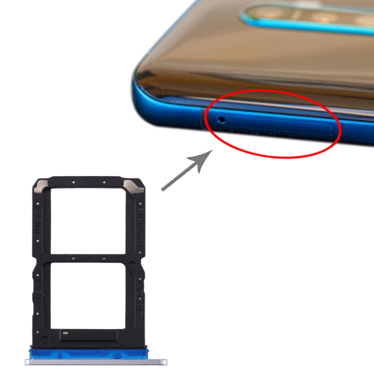 For OPPO Reno Ace SIM Card Tray + SIM Card Tray (Silver) - Card Socket by PMc TechLife | Online Shopping South Africa | PMc TechLife | Buy Now Pay Later Mobicred