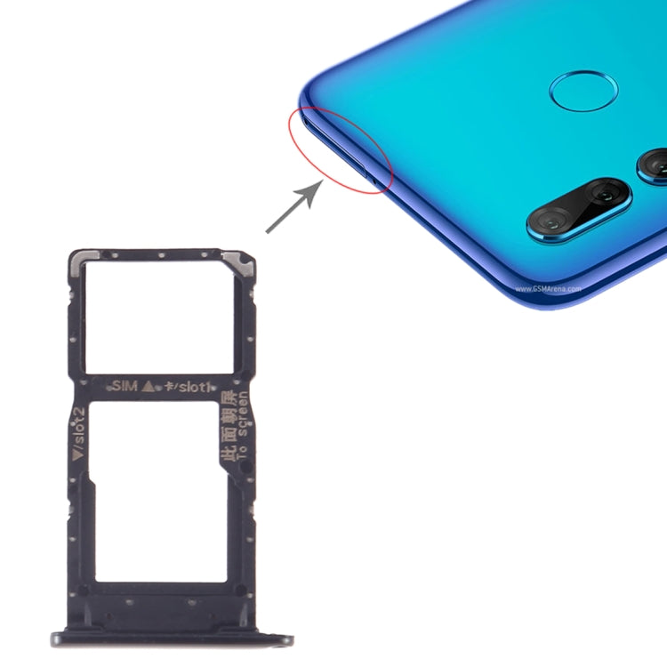 SIM Card Tray + SIM Card Tray / Micro SD Card Tray for Huawei P Smart+ 2019 (Black) - Card Socket by PMc TechLife | Online Shopping South Africa | PMc TechLife | Buy Now Pay Later Mobicred