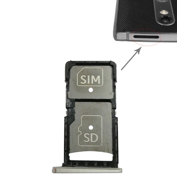 SIM Card Tray + Micro SD Card Tray for Motorola Droid Turbo 2 / XT1585 (Gold) - free shipping - PMC TechLife - Order now!