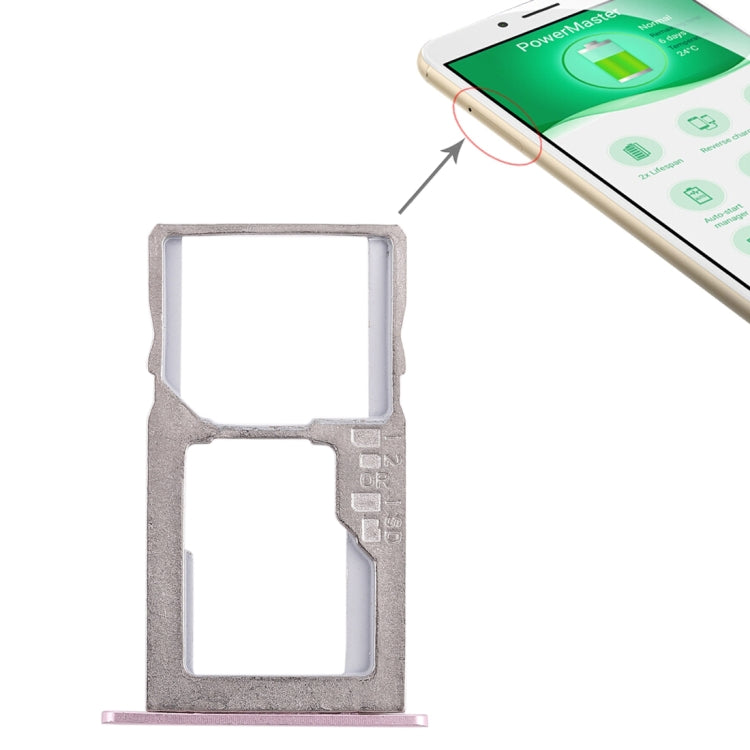 SIM Card Tray + Micro SD Card Tray for Asus Zenfone 3 Max ZC553KL(Pink) - Card Tray by PMc TechLife | Online Shopping South Africa | PMc TechLife | Buy Now Pay Later Mobicred