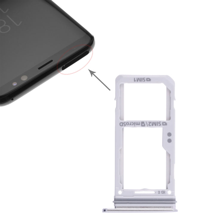 For Galaxy S8 / S8+ 2 SIM Card Tray / Micro SD Card Tray (Silver) - free shipping - PMc TechLife - Order now!