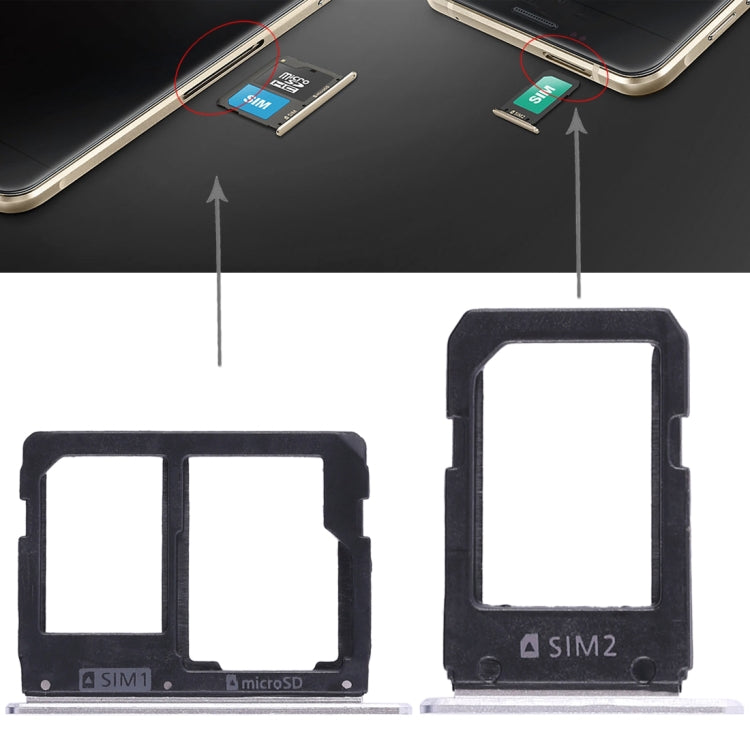 For Galaxy A5108 / A7108 2 SIM Card Tray + Micro SD Card Tray (White) - free shipping - PMc TechLife - Order now!