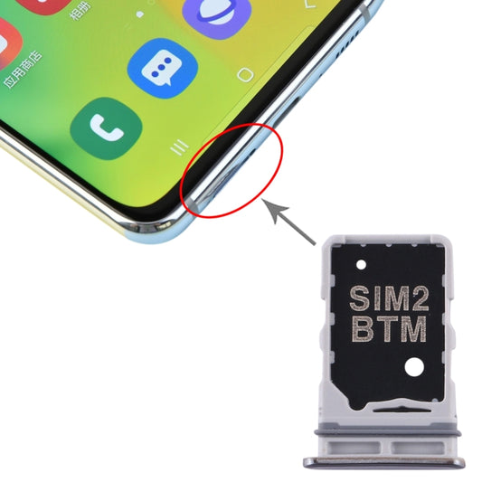 For Samsung Galaxy A80 SIM Card Tray + SIM Card Tray (Silver) - Card Socket by PMC Jewellery | Online Shopping South Africa | PMC Jewellery | Buy Now Pay Later Mobicred