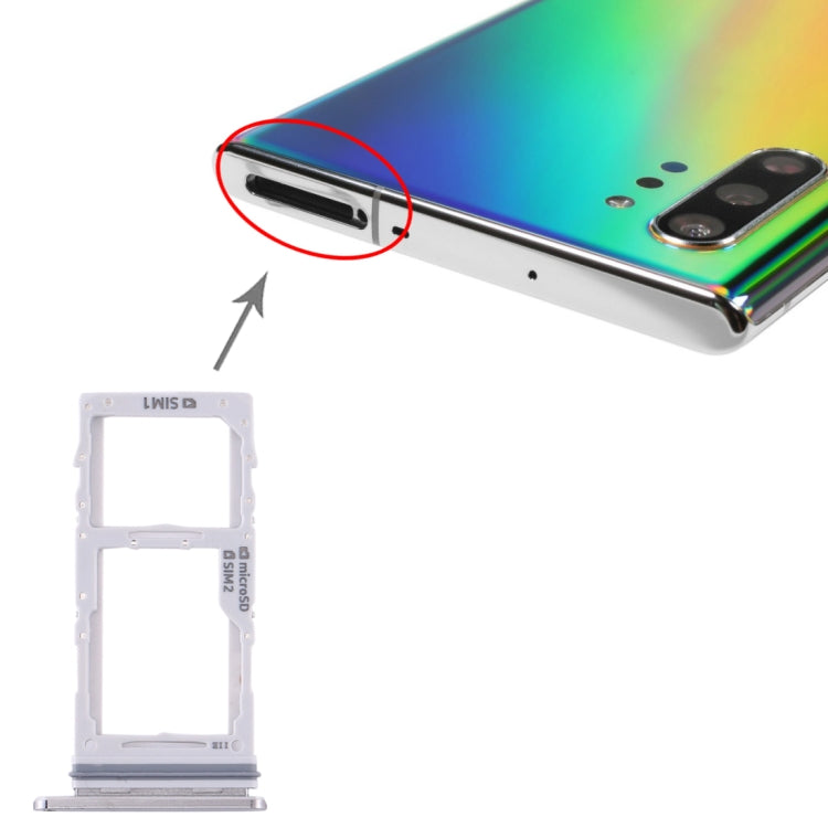 For Samsung Galaxy Note10+ SIM Card Tray + SIM Card Tray / Micro SD Card Tray (Grey) - free shipping - PMc TechLife - Order now!