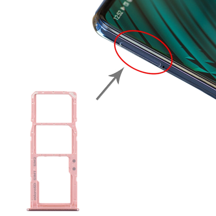 For Samsung Galaxy A51 / A515 SIM Card Tray + SIM Card Tray + Micro SD Card Tray (Pink) - free shipping - PMc TechLife - Order now!