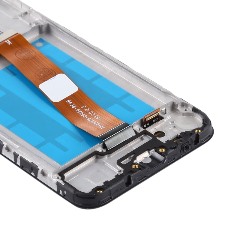 For Samsung Galaxy A01 SM-A015M OEM LCD Screen (Flex Cable Wide) Digitizer Full Assembly with Frame (Black) - free shipping - PMc TechLife - Order now!