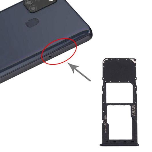 For Samsung Galaxy A21s SIM Card Tray + Micro SD Card Tray (Black) - Galaxy A Series Parts by PMC Jewellery | Online Shopping South Africa | PMC Jewellery | Buy Now Pay Later Mobicred