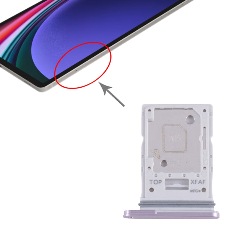 Original SIM + Micro SD Card Tray for Samsung Galaxy Tab S9+ (Purple) - free shipping - PMc TechLife - Order now!