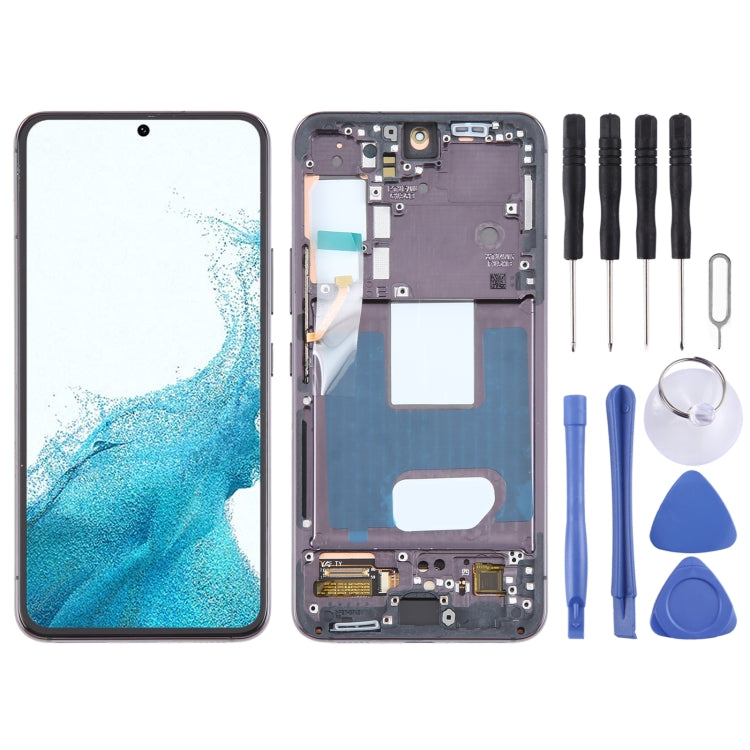 For Samsung Galaxy S22 5G SM-S901B EU Version OLED LCD Screen Digitizer Full Assembly with Frame (Black) - free shipping - PMc TechLife - Order now!