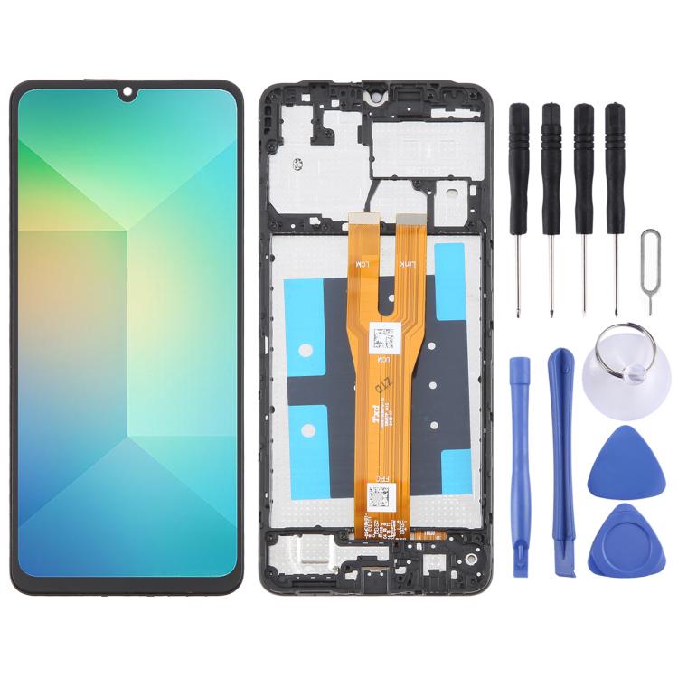 For Samsung Galaxy A06 SM-A065F Original LCD Screen Digitizer Full Assembly with Frame (Black) - free shipping - PMc TechLife - Order now!