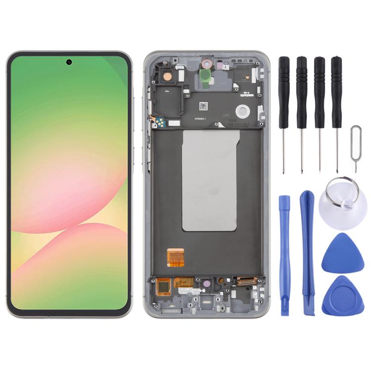 For Samsung Galaxy A56 SM-A566B 6.67 inch OLED LCD Screen Digitizer Full Assembly with Frame (Grey) - free shipping - PMc TechLife - Order now!