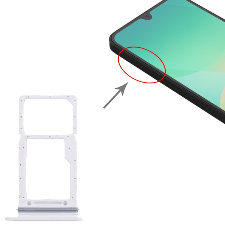 For Samsung Galaxy A26 SM-A266U Original SIM + Micro SD Card Tray (Silver) - free shipping - PMC TechLife - Order now!