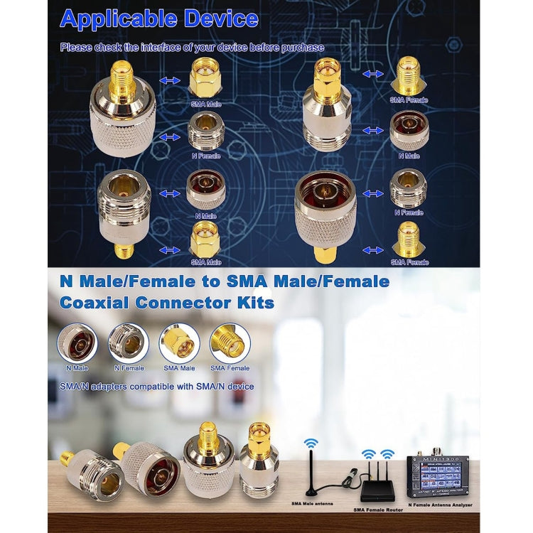 4 in 1 SMA To N RF Coaxial Connector Adapter - Cable & Adapter by PMC TechLife | Online Shopping South Africa | PMC TechLife