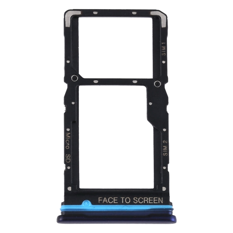SIM Card Tray + SIM Card Tray / Micro SD Card Tray for Xiaomi Redmi Note 9 Pro 5G M2007J17C (Blue) - Card Tray by PMc TechLife | Online Shopping South Africa | PMc TechLife | Buy Now Pay Later Mobicred