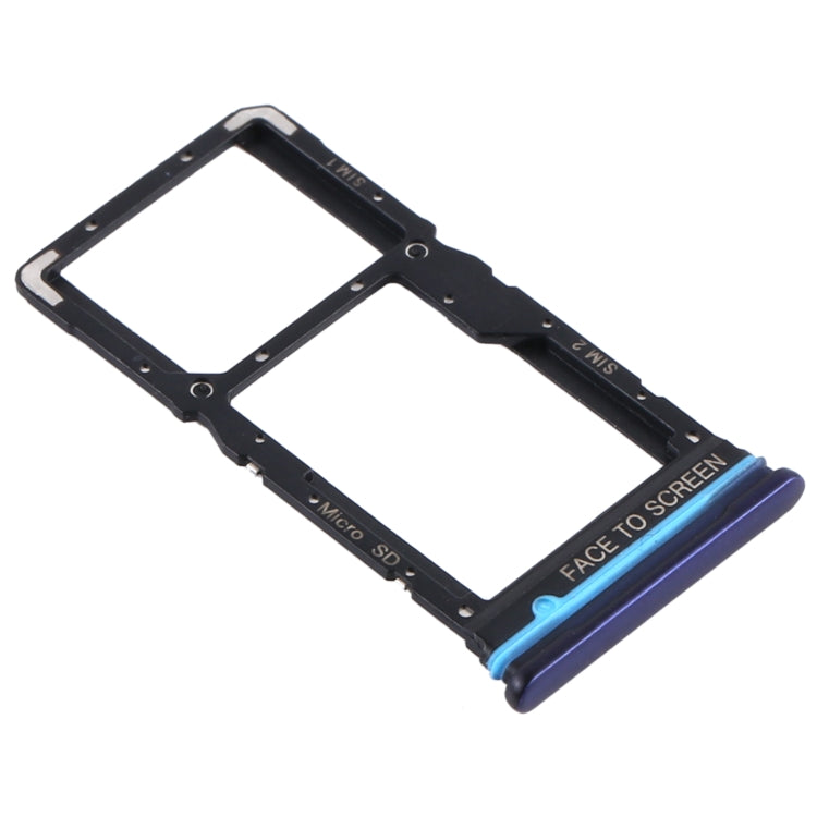 SIM Card Tray + SIM Card Tray / Micro SD Card Tray for Xiaomi Redmi Note 9 Pro 5G M2007J17C (Blue) - Card Tray by PMc TechLife | Online Shopping South Africa | PMc TechLife | Buy Now Pay Later Mobicred