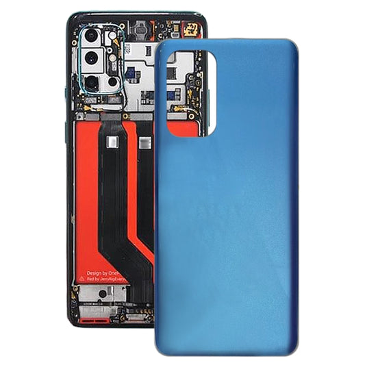For OnePlus 9 Glass Battery Back Cover (Blue) - Back Cover by PMC Jewellery | Online Shopping South Africa | PMC Jewellery | Buy Now Pay Later Mobicred