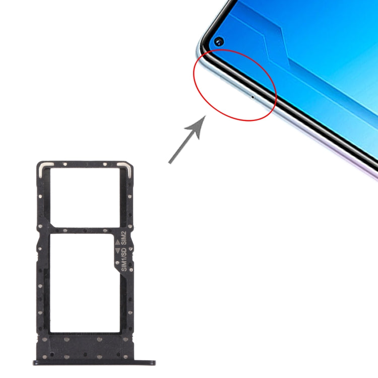 SIM Card Tray + SIM Card Tray / Micro SD Card Tray for Honor Play4 (Black) - Card Socket by PMc TechLife | Online Shopping South Africa | PMc TechLife | Buy Now Pay Later Mobicred