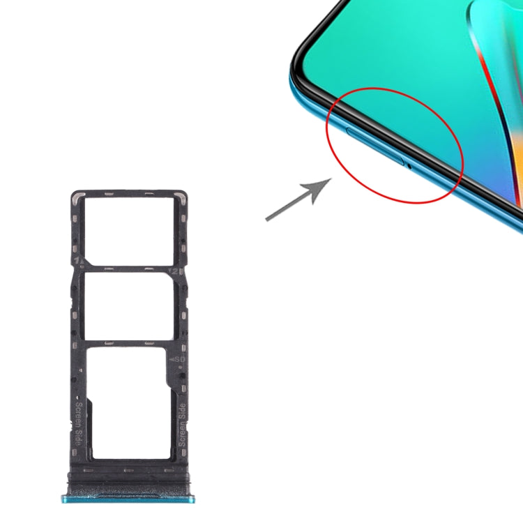 For infinix Smart 5 X657 X657C SIM Card Tray + SIM Card Tray + Micro SD Card Tray (Green) - Card Tray by PMc TechLife | Online Shopping South Africa | PMc TechLife | Buy Now Pay Later Mobicred