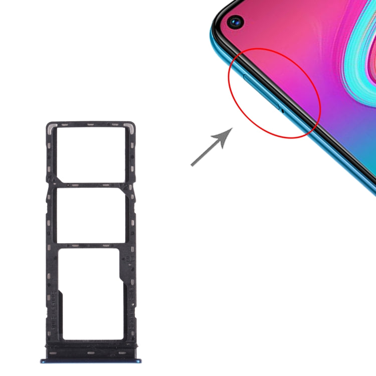 For infinix S5 X652 SIM Card Tray + SIM Card Tray + Micro SD Card Tray (Blue) - Card Tray by PMc TechLife | Online Shopping South Africa | PMc TechLife | Buy Now Pay Later Mobicred