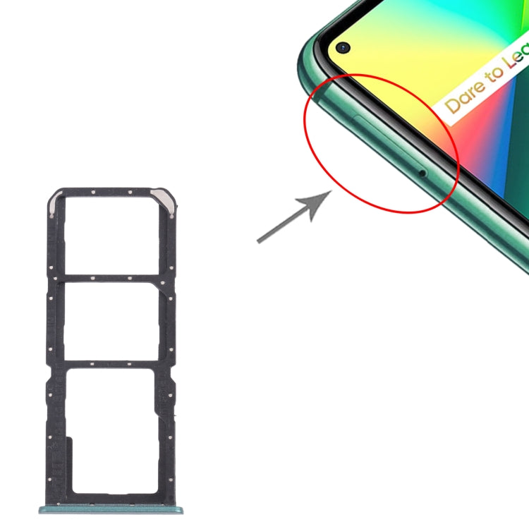 For OPPO Realme 7i RMX2103  SIM Card Tray + SIM Card Tray + Micro SD Card Tray (Green) - Card Socket by PMc TechLife | Online Shopping South Africa | PMc TechLife | Buy Now Pay Later Mobicred