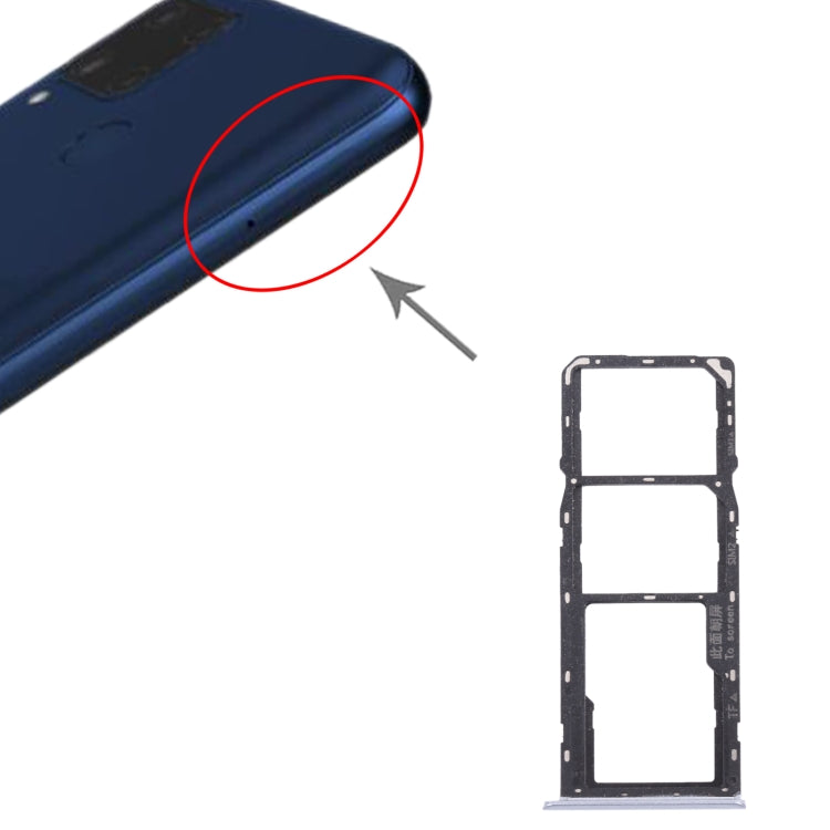 For OPPO Realme C15 RMX2180  SIM Card Tray + SIM Card Tray + Micro SD Card Tray (Silver) - Card Socket by PMc TechLife | Online Shopping South Africa | PMc TechLife | Buy Now Pay Later Mobicred