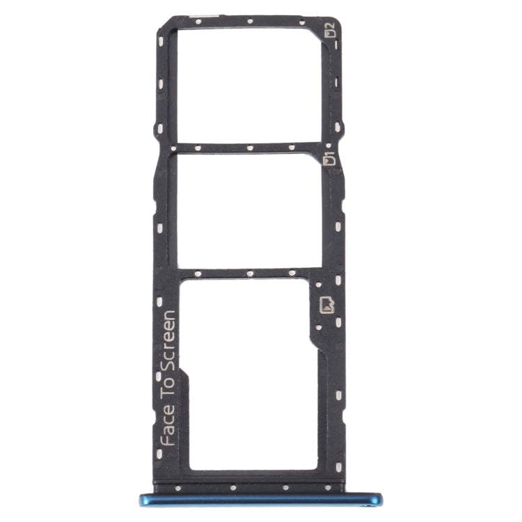 For ZTE Blade V40 Vita SIM Card Tray + SIM Card Tray + Micro SD Card Tray (Blue) - free shipping - PMc TechLife - Order now!