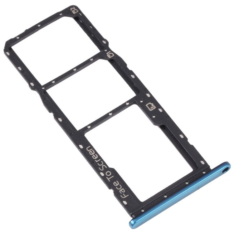For ZTE Blade V40 Vita SIM Card Tray + SIM Card Tray + Micro SD Card Tray (Blue) - free shipping - PMc TechLife - Order now!